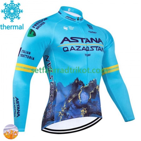 Astana Qazaqstan Radtrikot Winter Thermal Fleece 2024 N001